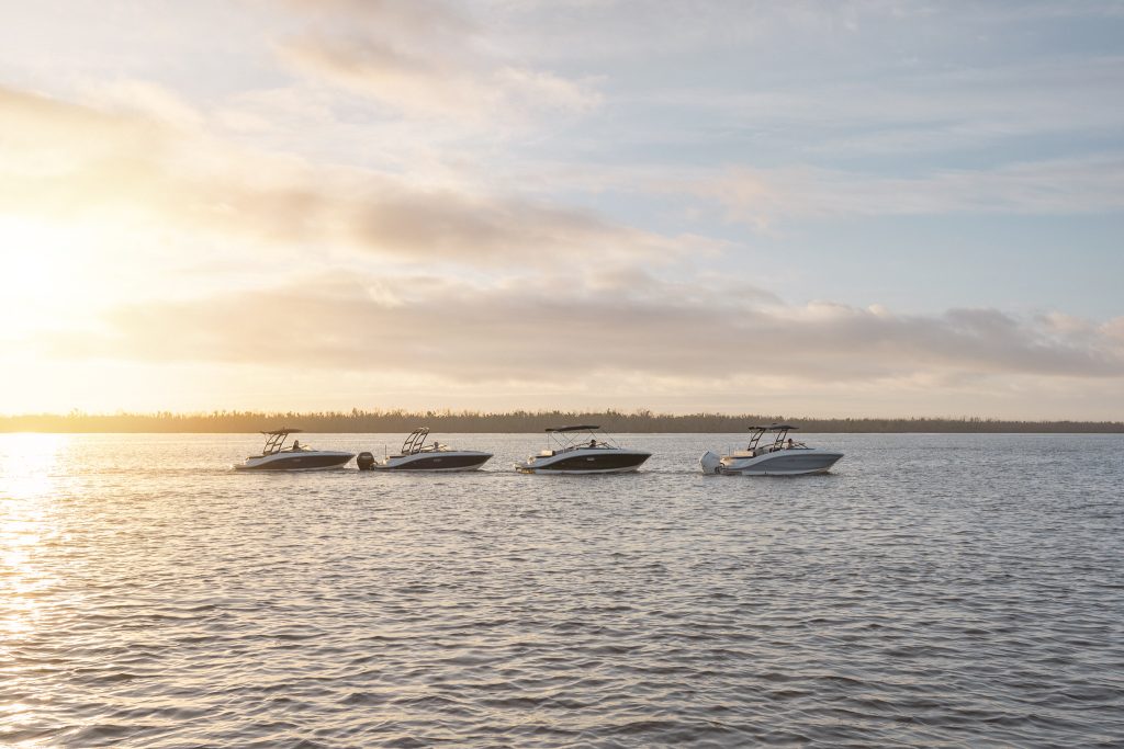 SPX 190, SPX 190 Outboard, SPX 210 and SPX 210 Outboard at sunset