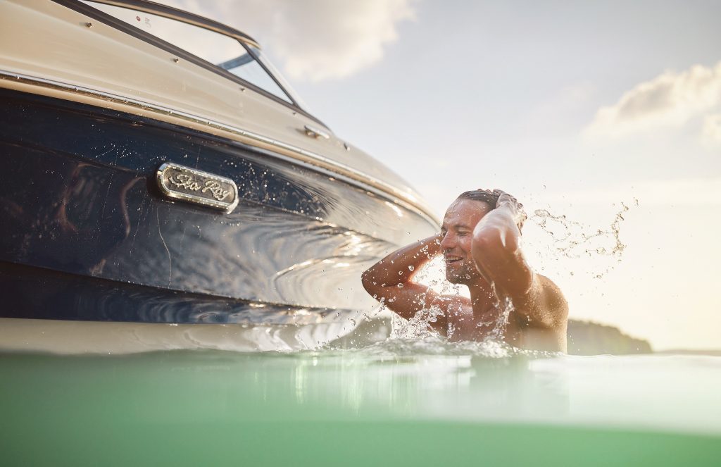 Man swimming next to an SPX 190