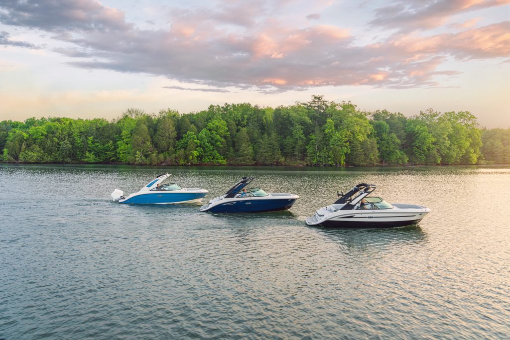 SDX 230, SDX 230 Outboard and SDX 230 Surf at sunset