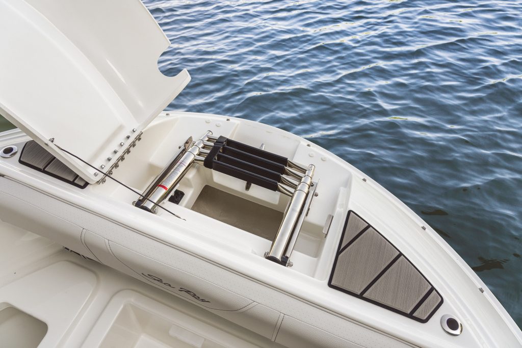 SDX 230 Surf bow compartment with ladder