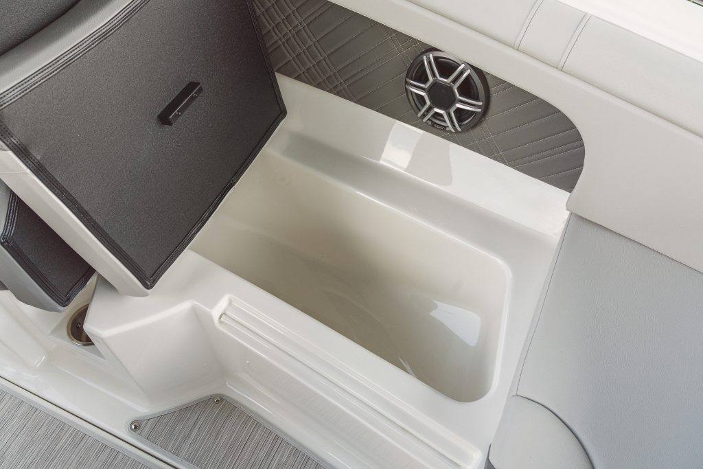 SDX 290 Outboard bow storage