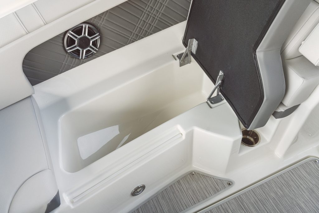 SDX 290 Outboard bow storage