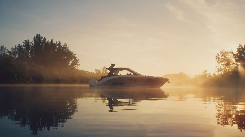 Sundancer 370 Outboard at sunrise